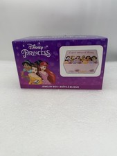 Disney Princess Jewelry Box New Mirrored Lid, Ring Pillows Removable Tray