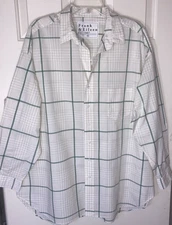 Frank & Eileen Shirley Green Plaid Button Front Shirt Top XL  EXC!