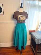 Vintage Suede Skirt. Howard Wolf Teal Green Skirt. Size 1 Great Condition