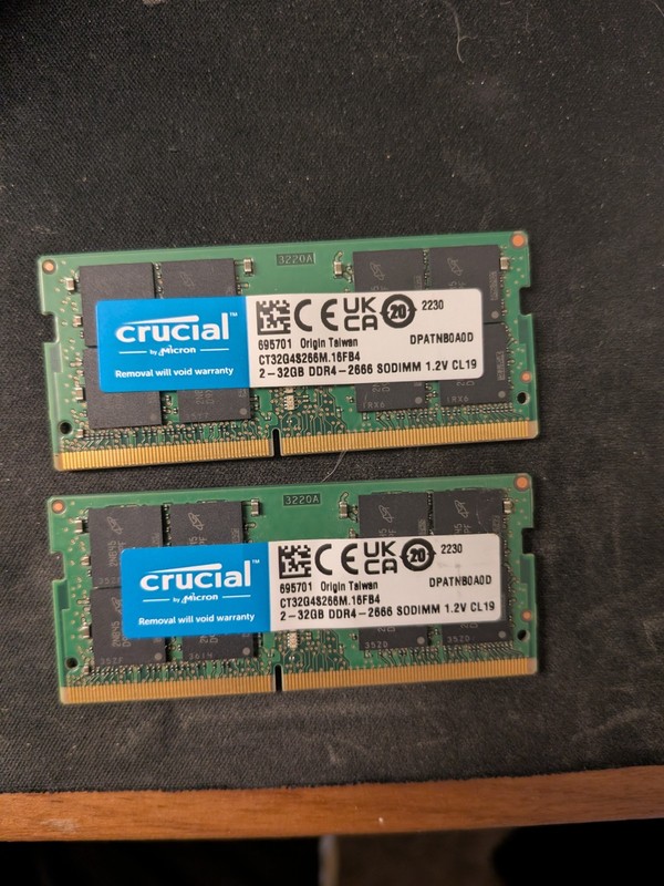 Crucial 64GB (2x32GB) DDR4-2666 SO-DIMM CL19