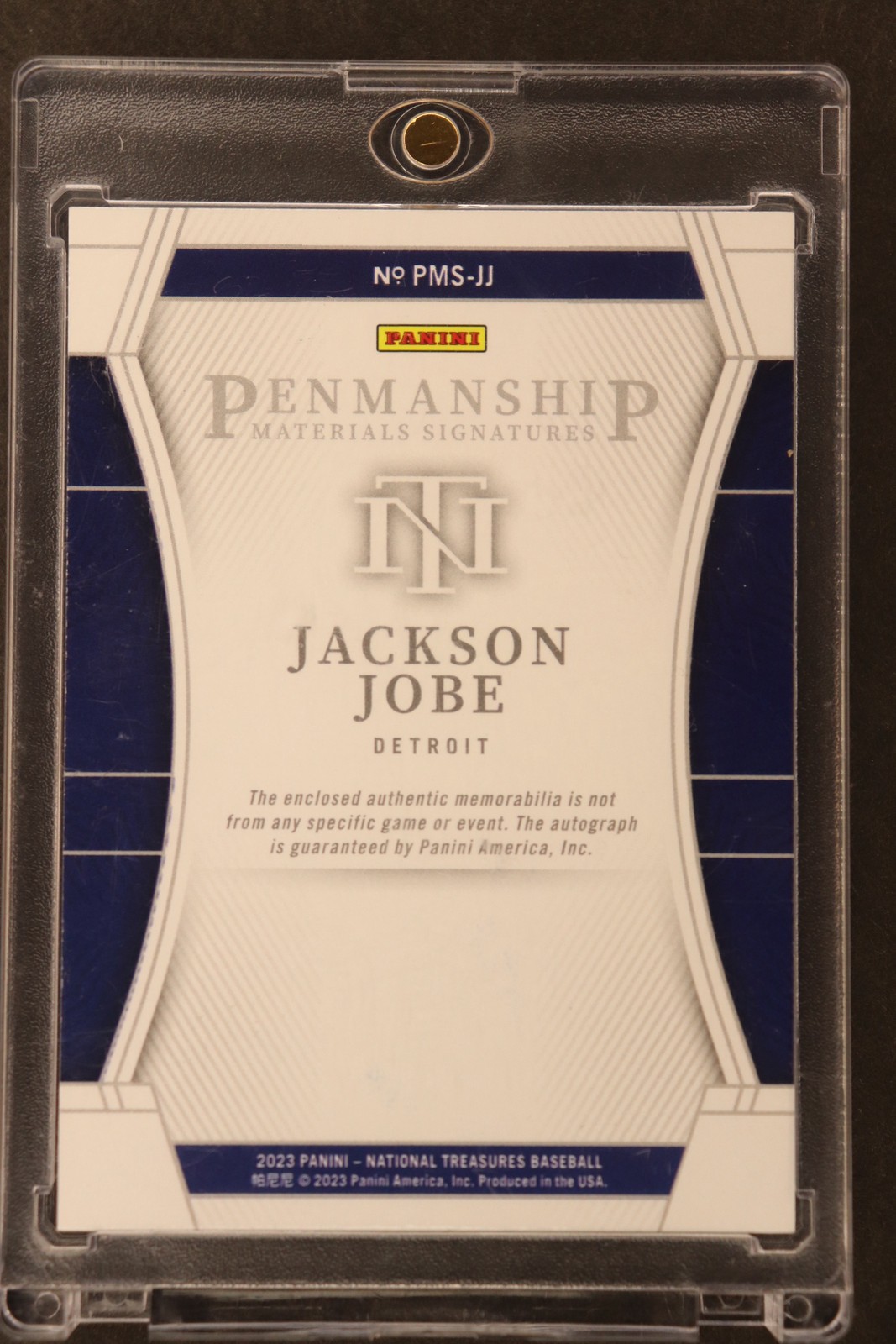 2023 Panini National Treasures Jackson Jobe AUTO. #PMS-JJ Detroit Tigers /25 view 2