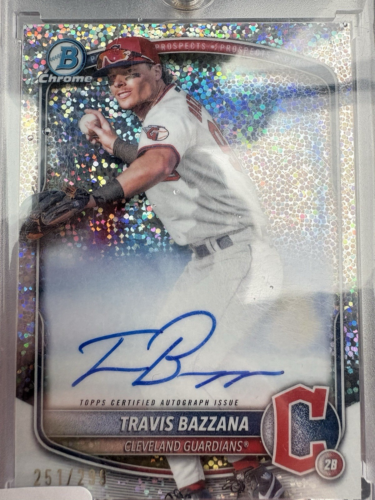 2025 Bowman Chrome Autograph Travis Bazzana #CPA-TB Speckle /299 Guardians