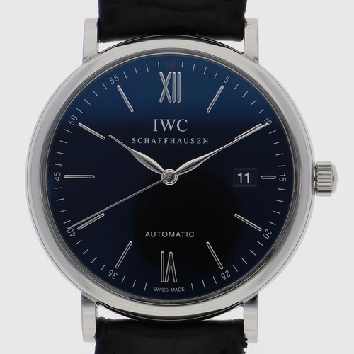 IWC IW356502 Portofino black Dial Automatic Stainless Steel Me...