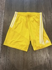 Mens Adidas Soccer Fubtol Team Shorts Yellow Climacool Small