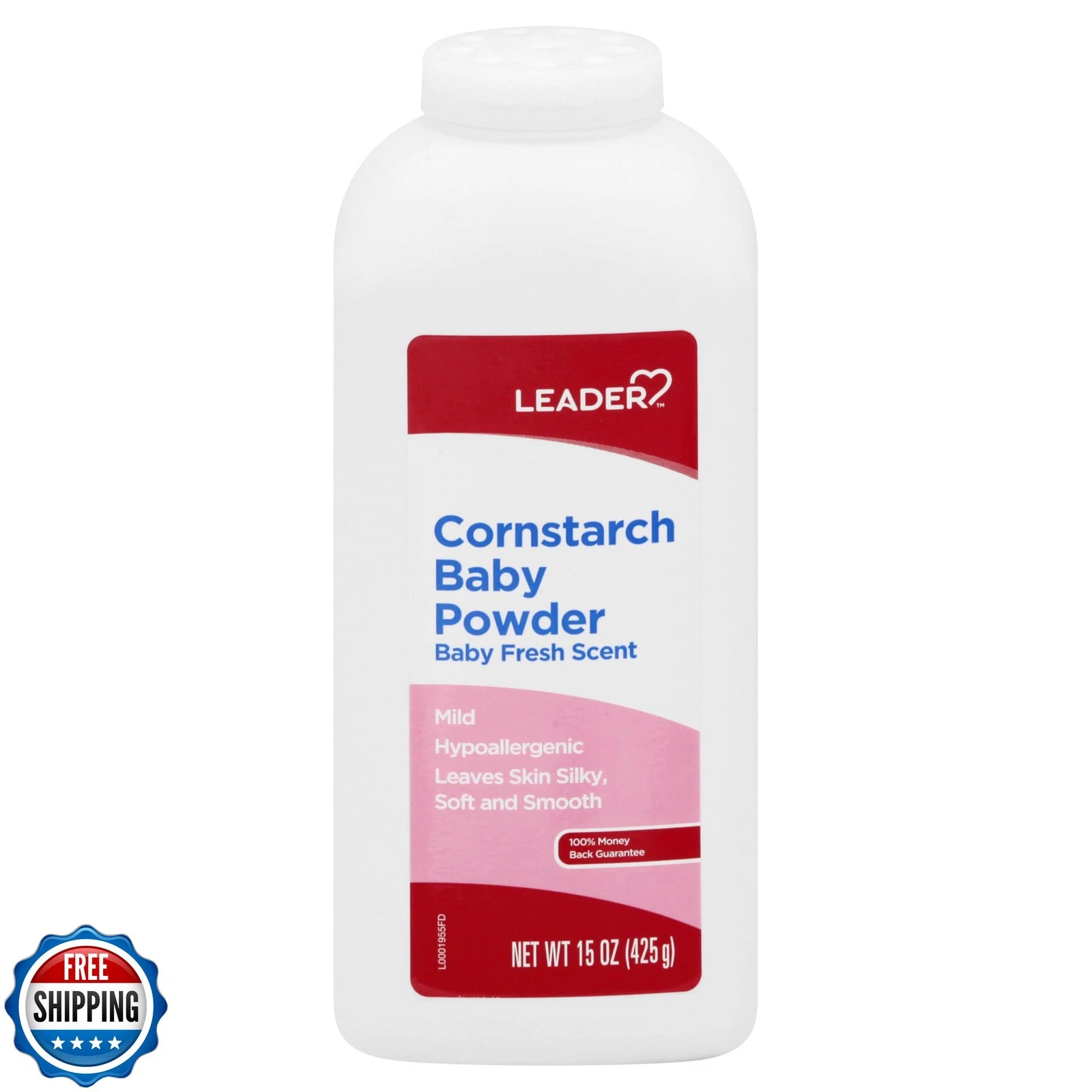 LEADER Cornstarch Baby Powder, Naturally Derived Cornstarch Aloe and Vitamin