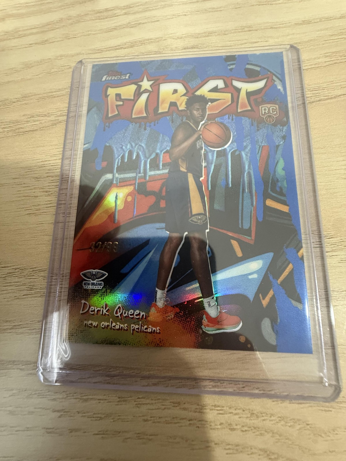 2025-26 Finest #F-13 Derik Queen First Blue Refractor #/99