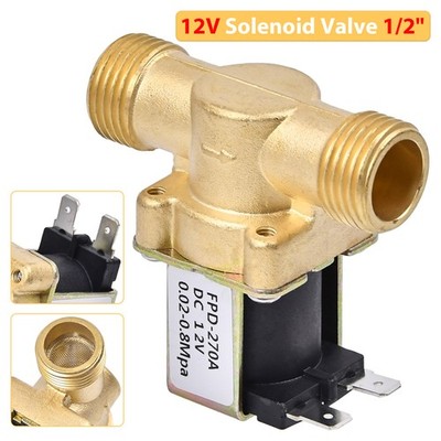 Magnetventil Messing 1/2 Zoll 12V DC NC Stromlos geschlossen Wasser Ventil 8 Bar