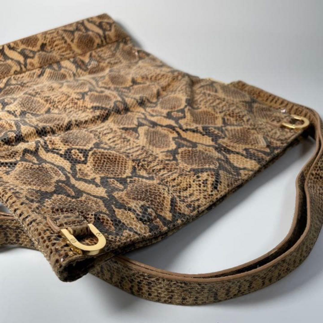 Tory Burch Python Pattern 2Way Shoulder Bag Gold … - image 11