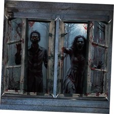 2 Pcs Halloween Window Decorations Curtain 31"W x 47"L Pack of 2 Zombie