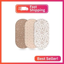 Unnivoll Baby Bassinet Sheets Girl Boy, Fitted Bassinet Sheet Set 3 Pack Bassine