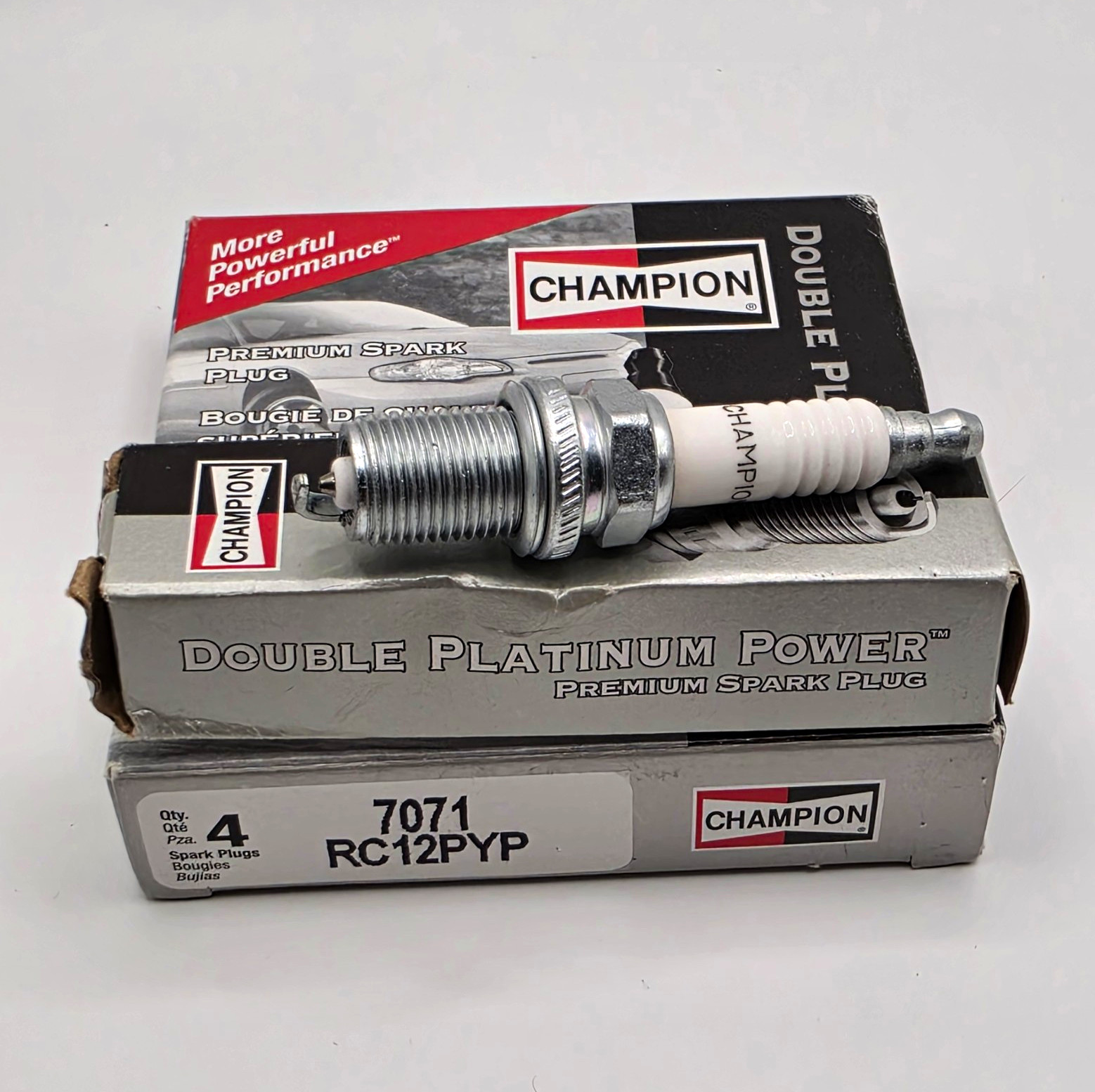 Champion Spark Plugs #7071 RC12PYP Double Platinum NOS Premium 4 Pack