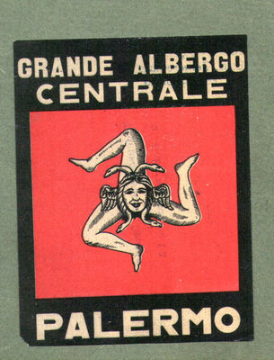 RAR Hotel Gepäck Etikett ITALIEN Palermo schönes Design #520