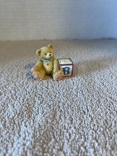Cherished Teddies ALPHABET "B" 158488C 1995 Teddy Bears /w Letter B Block