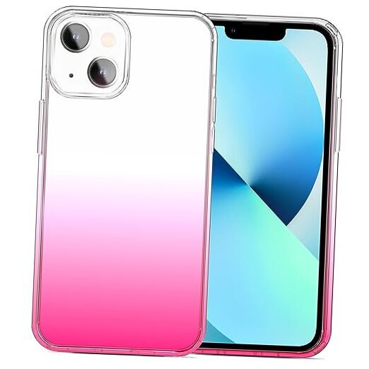 Compatible with iPhone 13 Case Clear Soft Transparent Shockproof Gradient Pink