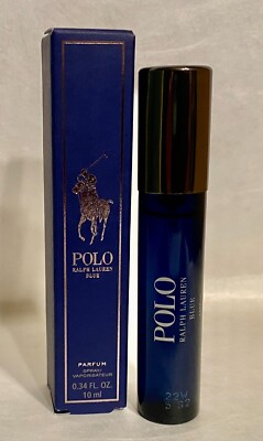 Ralph Lauren Polo  Blue Eau de Parfum for Men 0.34 oz/ 10 ml  NIB