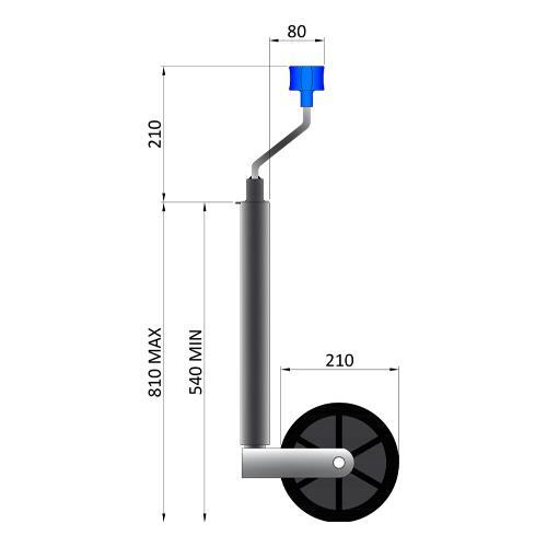 Maypole 48mm Caravan Wider Jockey Wheel - up to 150kg Noseweight