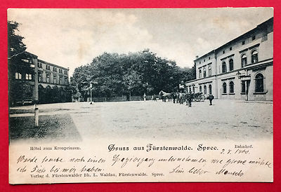 AK FÜRSTENWALDE Spree um 1900 Bahnhof und Hotel zum Kronprinzen   ( 12167