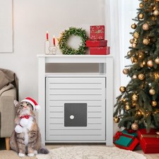 Cat Litter Box Enclosure Furniture with Drawer, Hidden Cat Box Cabinet