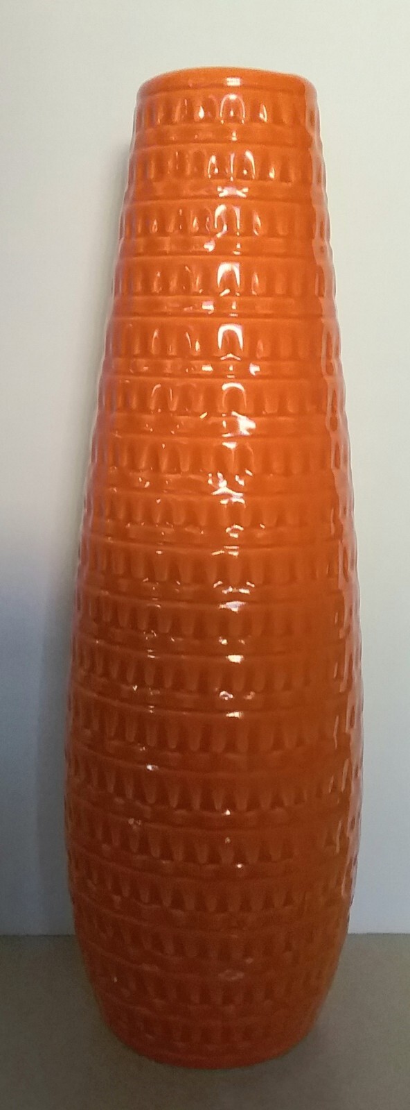 APROPOS HOME COLLECTION ORANGE MID CENTURY MODERN RETRO VASE DIMPLE