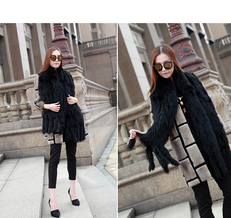 Real Fox Fur Scarf Cape Women Winter Warm Shawl Wraps Tassel Wedding Party