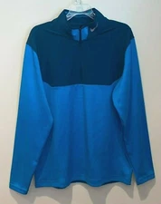 NEW Mens Nike Golf Tour Performance Blue 1/4 Zip Pullover Size L