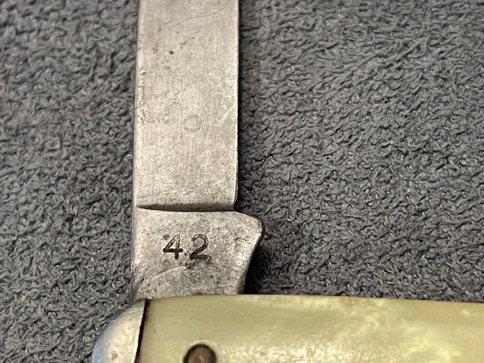 Canivete vintage Camillus #42 2 lâminas cabo de gelo rachado--140,24 - Imagem 4 de 4