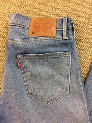  LEVI STRAUSS 504 W32 L35 Stonewash blau Stretch Denim Herrenjeans sehr guter Zustand