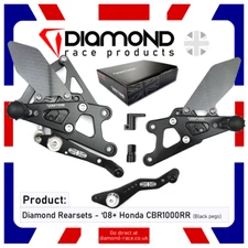 DIAMOND RACE PRODUCTS - HONDA CBR1000RR 2014 '14 REARSET FOOTREST KIT (blk/blk)