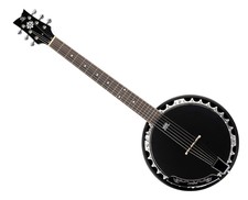 Ortega Guitars Obje356-sbk-l Raven Series Lh 6-string A/e Banjo - Black - Used