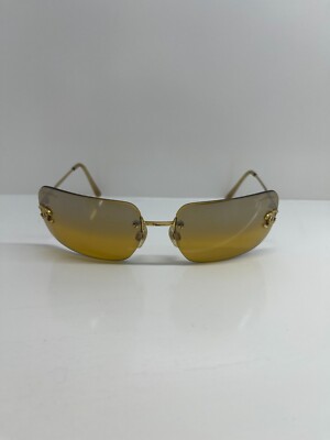 Chanel brown rhinestone sunglasses CC scratch | eBay display picture 1