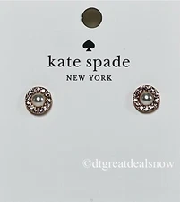 Kate Spade Round Small Rose Gold Tone You Are A Gem Earrings KE996