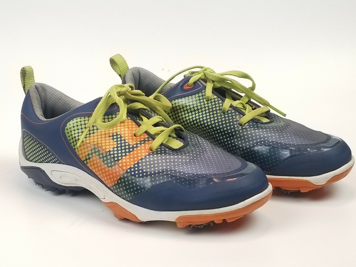 FootJoy FJ FreeStyle Golf Shoes Mens 10.5 M‎ Blue Orange Lime Green Spikes Men main image 3