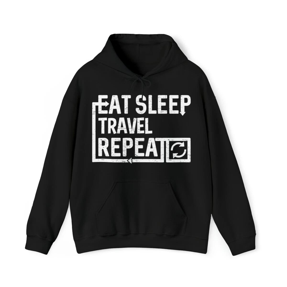 Eat Sleep Travel Graphic Hoodie, Sizes S-5XL