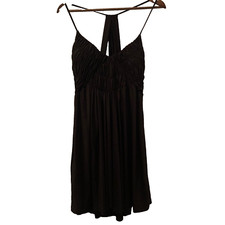 Charlotte Russe Little Black Dress Sz L Over Knee Spaghetti Straps Lined Bodice