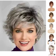 Short Shag Layered Wavy Synthetic Hair Wigs For Women Natural Daily Wig