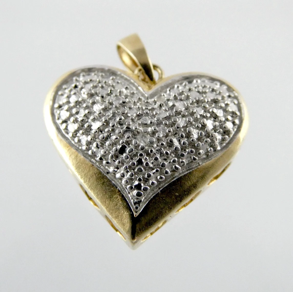 PAJ Gold over Sterling Silver Natural Diamond Accent Heart Pendant