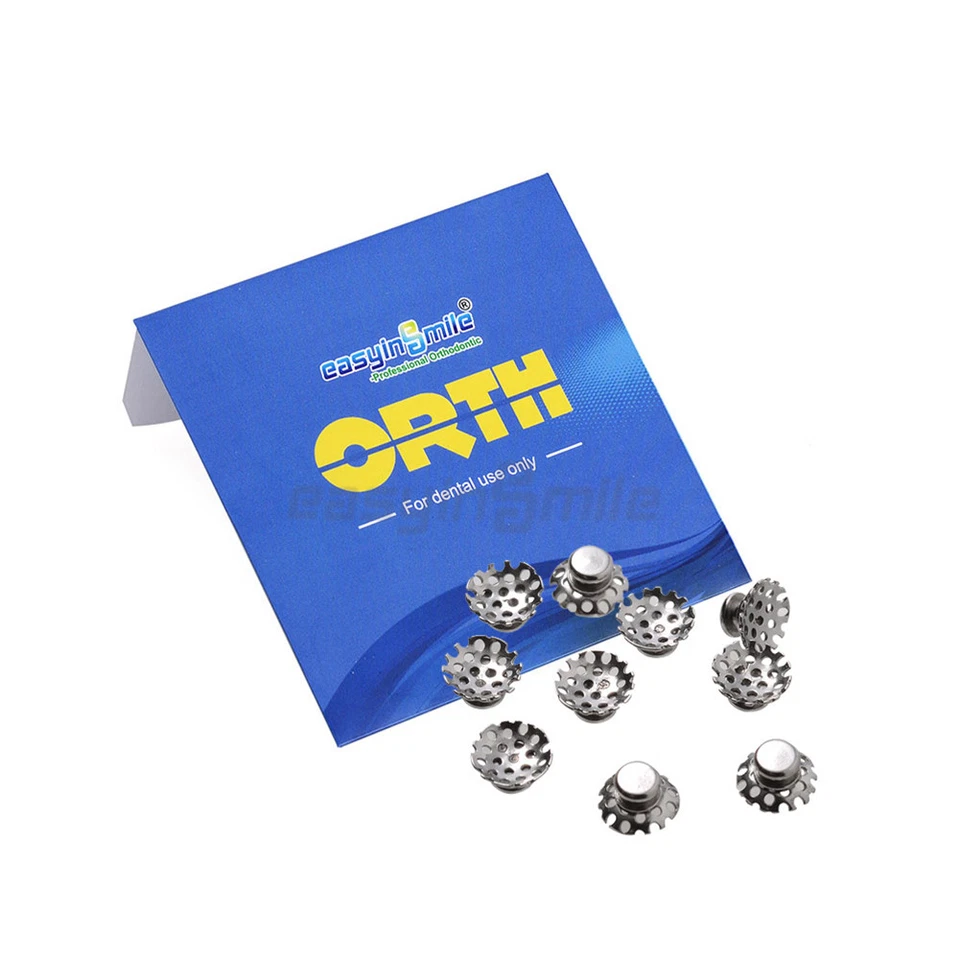 Dental Orthodontic Lingual Buttons Bondable Ceramic Round/Rectangular Base 10Pcs - Image 2 of 4