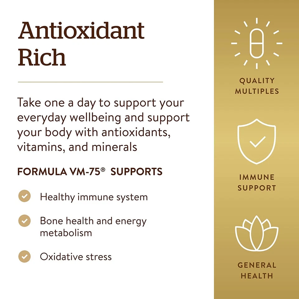 Solgar Formula VM-75 180 Comprimidos, Multivitamínico con Minerales Quelados Foto 4 de 4