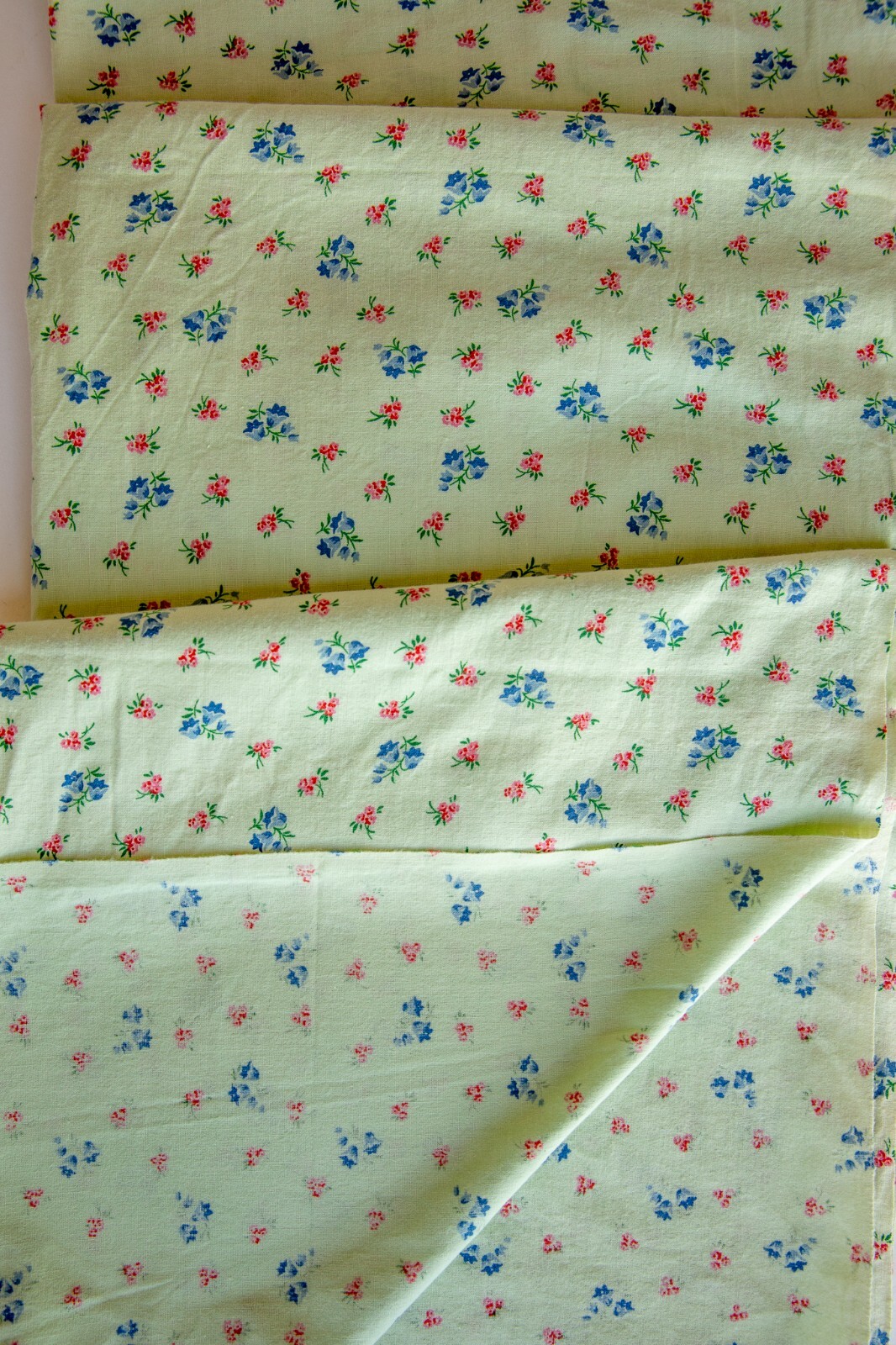 Authentic 1920s-30's Quilt/Ditsy Dress Fabric Cotton-Pale Green-Flowers 30"W-BTY