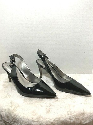 Escarpins J Renee Brunhilda En Cuir Verni Noir - Taille US 9.5 M, Talon Haut, Occasion Très Bon état
