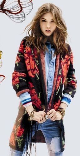 Free People Black Red Flower Power 