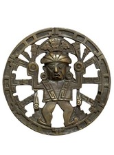 MAYAN AZTEC WARRIOR GOD HIPPIE BELT BUCKLE VINTAGE RARE BERGAMOT 1970s 