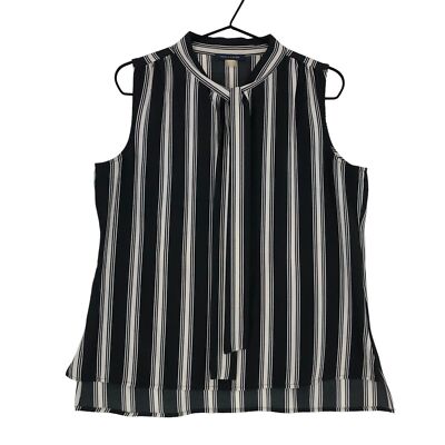 TOMMY HILFIGER Ärmelloses Gestreiftes Hemd Lässig Formal Damen Größe M