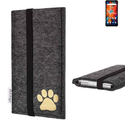 für UMIDIGI Bison X10 Handyhülle vegan Pfote Tasche Filz