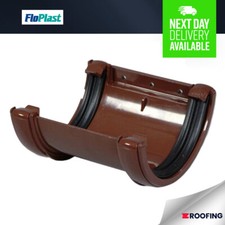 FloPlast RU1B Half Round Gutter Union, Brown *Bulk Buy Available*