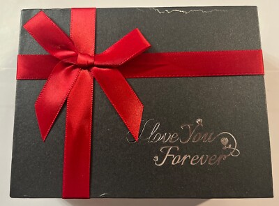 I Will Love You Forever Silver Necklace Letter (M) Pendant 8 Red Roses