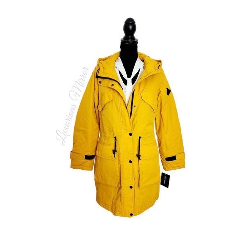 Steve Madden Anorak donna M giallo coulisse vita tasche zip intera nuovo - Foto 4 di 10