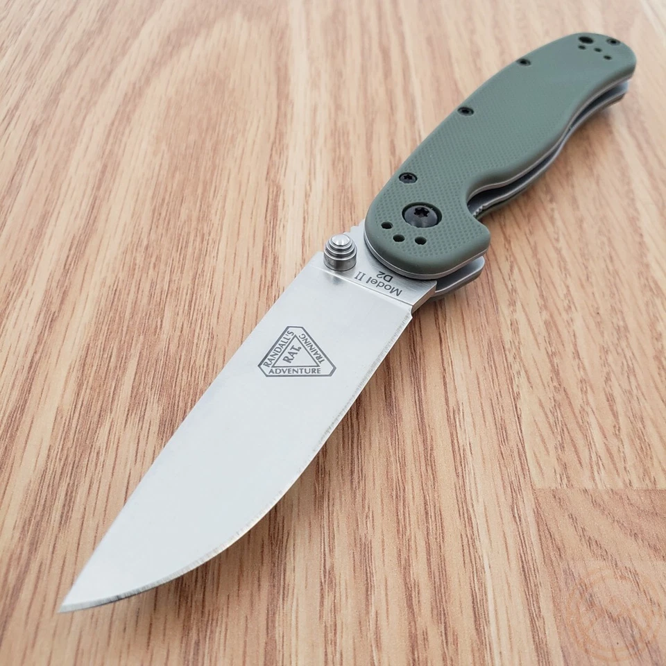 Ontario RAT II Folding Knife 3" D2 Tool Steel Drop Point Blade Green G10 Handle - Image 2 of 4