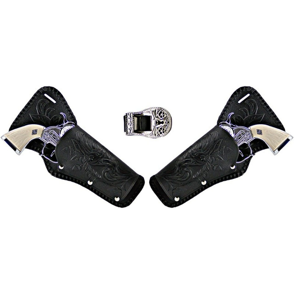pony canyon 少年御三家　少年武道館　② Stagecoach Roll Cap Gun Toy Set Double Holster Die Cast Wild West