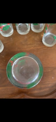 Vintage Holly Berry Glasses Tumblers 6 Pcs Indiana Bartlett Collins VTG - Picture 3 of 4